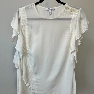 Derek Lam White Ruffle Blouse | size 4